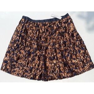 New J CREW Abstract Sequin Skirt Navy/Copper